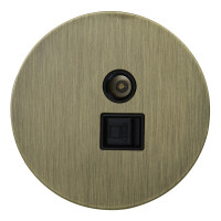 Розетка тел+комп TV+RJ45 (внутренний монт.), Бронза, Аrt Salvador EU030108