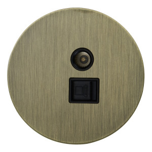 Розетка тел+комп TV+RJ45 (внутренний монт.), Бронза, Аrt Salvador EU030108