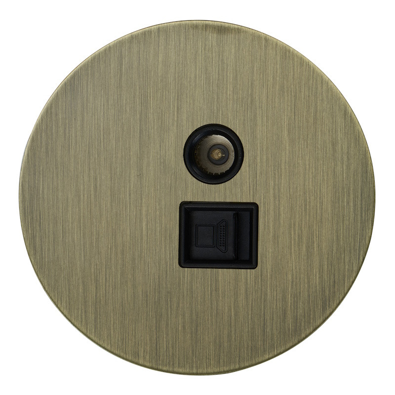 Розетка тел+комп TV+RJ45 (внутренний монт.), Бронза, Аrt Salvador EU030108 Розетка тел+комп TV+RJ45 (внутренний монт.), Бронза, Аrt Salvador EU030108