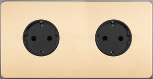 Розетка 2-ая с З/К (внутренний монт.), Золото, Merida Salvador SBAN33B3A11 Розетка 2-ая с З/К (внутренний монт.), Золото, Merida Salvador SBAN33B3A11