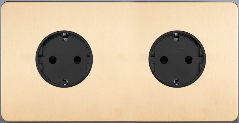 Розетка 2-ая с З/К (внутренний монт.), Золото, Merida Salvador SBAN33B3A11