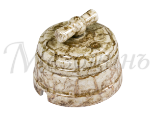 Выключатель фарфоровый 1 кл. проходной (2 положения), Дворцовый мрамор, ТМ МезонинЪ GE70408-19