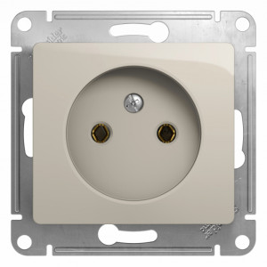 Розетка 1 местная 16А 250В, Молочный, Glossa SE GSL000941