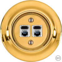 Розетка комп. фарфоровая RJ45 cat.6е, золотой глянцевый, Katy Paty OPAUGsCat6e 