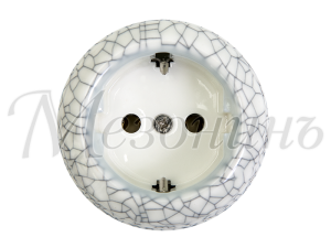 Ретро розетка фарфоровая с 3/К, Аffresco, ТМ МезонинЪ GE70301-23