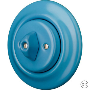 Выключатель поворотный 1 кл. перекрестный, ярко-синий глянцевый, Katy Paty NIARG7