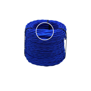 Ретро кабель витой 2x2,5 Синий шелк, Edisel ПРВ (1 метр)