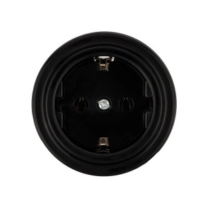 Ретро розетка пластик с 3/К, Черный, Виви TDM ELECTRIC SQ1820-1212