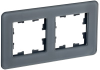 Рамка 2 местная, стекло, Графит RE, Brite IEK BR-M22-G-41-K53