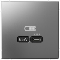 Розетка USB для быстрой зарядки, тип C 65Вт, Сталь, ArtGallery SE GAL000927