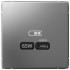 Розетка USB для быстрой зарядки, тип C 65Вт, Сталь, ArtGallery SE GAL000927
