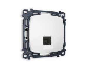 Розетка комп. с шторками RJ45 Cat. 6, Белый матовый, OMEGA Quant Ambrella Volt MO132010