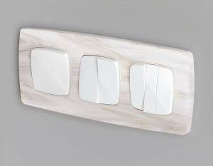 Лицевая панель выключателя 1 кл., Белый глянец, OMEGA Quant Ambrella Volt OP1010