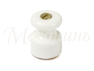 Кабельный изолятор с саморезом керамика, белый, ТМ МезонинЪ GE70027-01