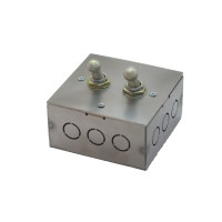 Выключатель 2-х тумблерный проходной 82Х82Х40, Оцинкованная сталь, Villaris-Loft 828216-2ТВ