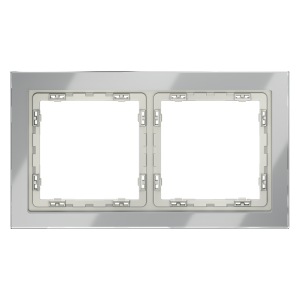 Рамка 2 местная, стекло, Сталь, Voltum S70 VLS110205