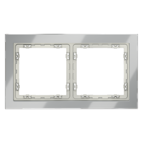 Рамка 2 местная, стекло, Сталь, Voltum S70 VLS110205