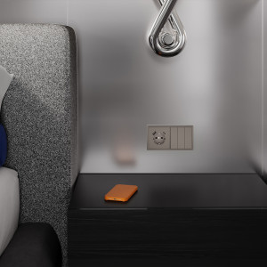 Лицевая панель для розетки с З/К и шторками, с USB A+A, Капучино, S70 Voltum VLS000914