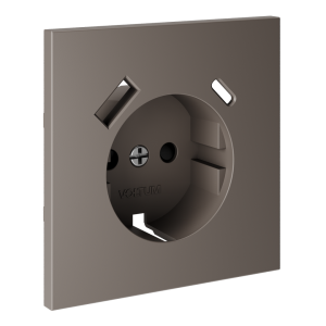 Лицевая панель для розетки с З/К и шторками, с USB A+A, Капучино, S70 Voltum VLS000914