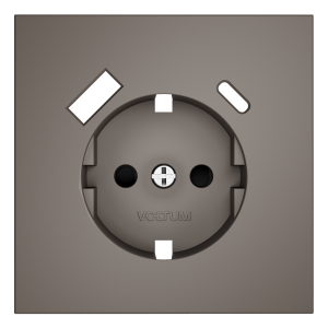 Лицевая панель для розетки с З/К и шторками, с USB A+A, Капучино, S70 Voltum VLS000914