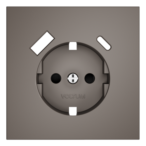 Лицевая панель для розетки с З/К и шторками, с USB A+A, Капучино, S70 Voltum VLS000914