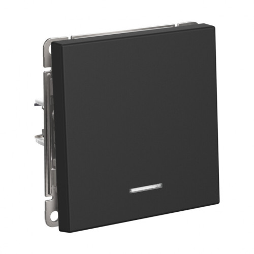 Кнопка без фиксации 1 кл. с подсв., Базальт, ArtGallery SE GAL001416