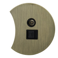 Розетка тел+комп TV+RJ45 (внутренний монт.) дополнит., Бронза, Аrt Salvador EU030208