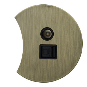 Розетка тел+комп TV+RJ45 (внутренний монт.) дополнит., Бронза, Аrt Salvador EU030208