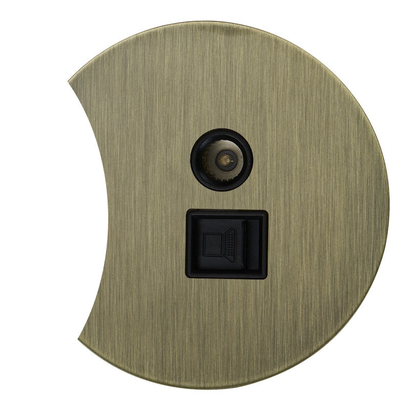 Розетка тел+комп TV+RJ45 (внутренний монт.) дополнит., Бронза, Аrt Salvador EU030208