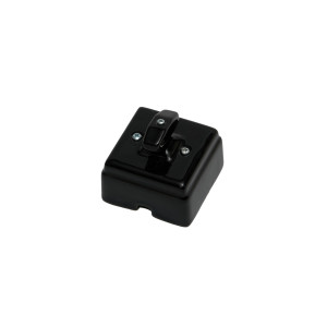 Выключатель керамический 1 кл. (2 положения) проходной, Черный, Кром Interior Electric ВПрКК/08