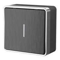 Выключатель 1 кл. с подсветкой, Графит рифленный, Gallant Werkel W5010104