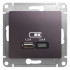 Розетка USB для зарядки A+C, Сиреневый туман, Glossa SE GSL001439