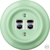 Розетка комп. фарфоровая RJ45 cat.6е, ментол глянцевый, Katy Paty PNMEGsCat6e 
