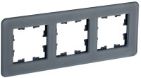 Рамка 3 местная, стекло, Графит RE, Brite IEK BR-M32-G-41-K53