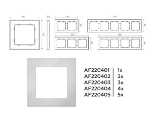 Рамка 3 местная пластик, Серебро глянец, ALFA Techno Ambrella Volt AF220403