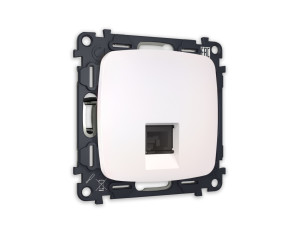 Розетка комп. с шторками RJ45 Cat. 6, Жемчуг, OMEGA Quant Ambrella Volt MO212010