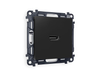 Розетка HDMI, Черный матовый, ALFA Quant Ambrella Volt MA814010