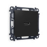 Розетка HDMI, Черный матовый, ALFA Quant Ambrella Volt MA814010