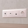 Лицевая панель розетки комп. с шторками RJ45 Cat. 6, Жемчуг, ALFA Quant Ambrella Volt AP2120