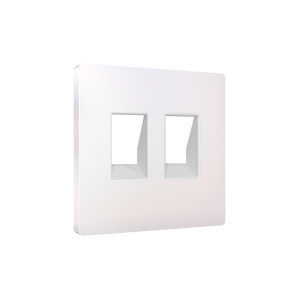 Лицевая панель розетки комп./телеф. 2-ой RJ45/RJ11 Cat. 6, Жемчуг, ALFA Quant Ambrella Volt AP2121