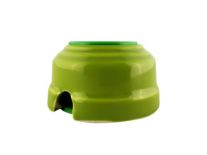 Ретро розетка с 3/К, керамика, Фисташковый Рistacchio, серебристая фурнитура, Leanza РФС