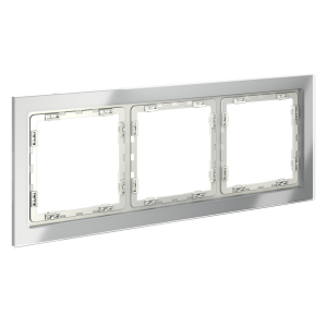 Рамка 3 местная, стекло, Сталь, Voltum S70 VLS110305