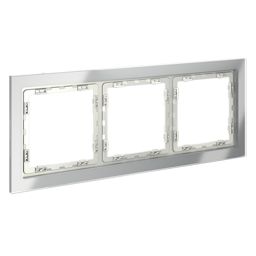 Рамка 3 местная, стекло, Сталь, Voltum S70 VLS110305