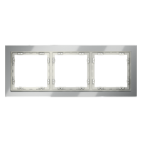 Рамка 3 местная, стекло, Сталь, Voltum S70 VLS110305