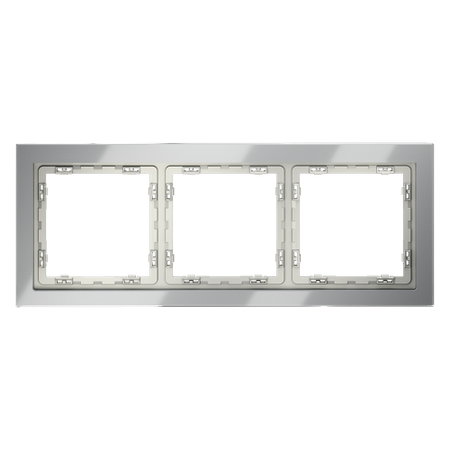 Рамка 3 местная, стекло, Сталь, Voltum S70 VLS110305