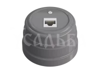 Розетка пластиковая компьютерная RJ45, серый, ТМ МезонинЪ Усадьба GE30341-07