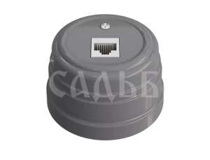 Розетка пластиковая компьютерная RJ45, серый, ТМ МезонинЪ Усадьба GE30341-07