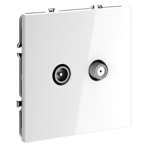 Розетка телевизионная оконечная TV+SAT, Белый глянцевый, S70 Voltum VLS060401