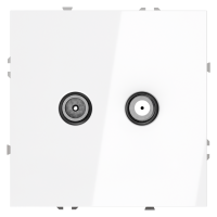 Розетка телевизионная оконечная TV+SAT, Белый глянцевый, S70 Voltum VLS060401