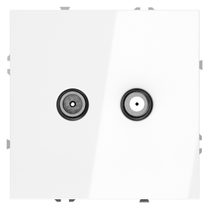 Розетка телевизионная оконечная TV+SAT, Белый глянцевый, S70 Voltum VLS060401